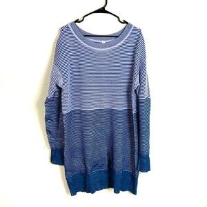 Anthropologie Blue Striped Long Sleeve Dress